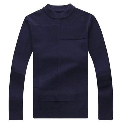 Men's Winter O Neck Slim Fit Kintted Sweaters Solid Color Long Sleeve Casaul Knit Pullover3