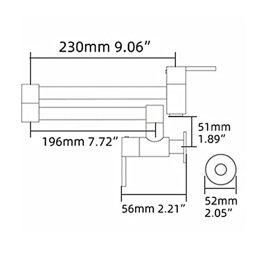 Robinet de remplissage de pot pliable avec bras pivotant double
