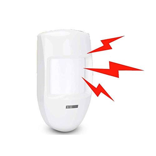 Detector de alarma antirrobo con sonda infrarroja dual interior de 12 V con cable, sensor PIR gran angular portátil (usado con una alarma)