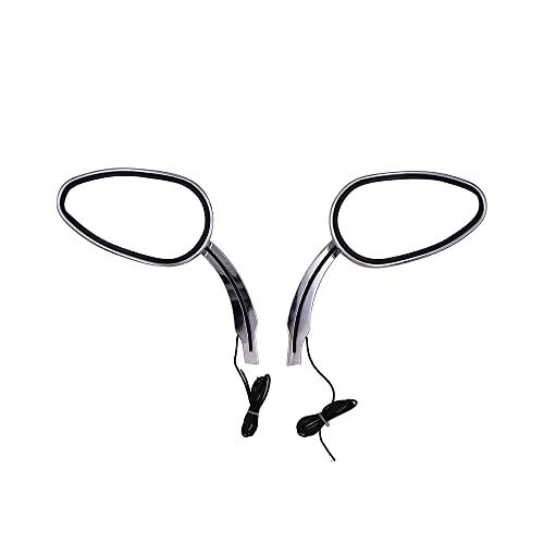 Motorcycle Rearview Mirror Chrome With Sequential Integrated Arrow LED Turn Signal Light Side Mirrors for Harley-Davidson Bobber Cruiser Custom by YOUNDERM - Image 4