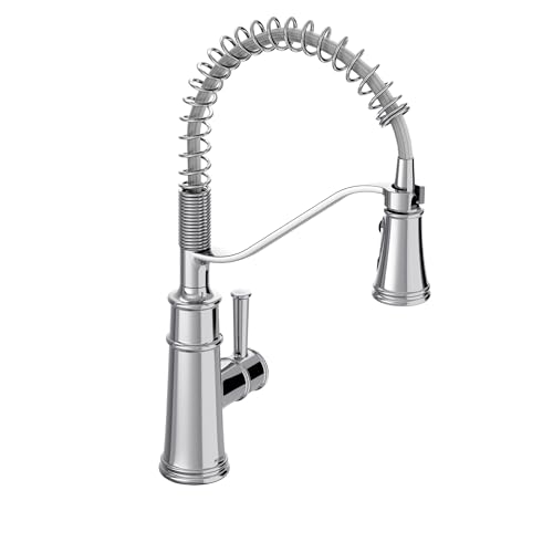 Moen Belfield Chrome Kitchen Faucet, Modern Spring Kitchen Faucet with Power Boost, Pre-Rinse, One-Handle, Easy Installation, 5927