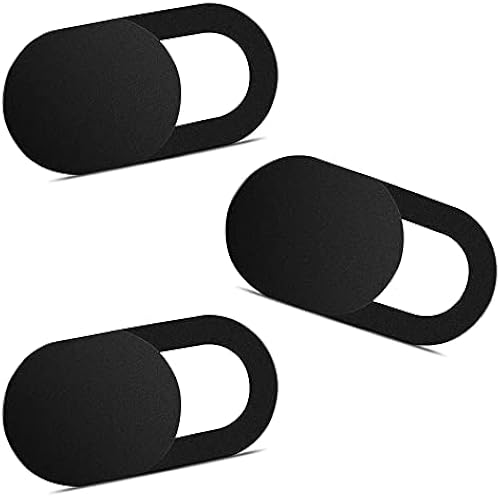 Yilador Webcam Cover (3 Pack), 0.03 inch Ultra Thin Laptop Camera Cover Slide for iPhone iPad MacBook Pro Computer iMac Cell Phone PC Accessories Camera Blocker Slider, Great for Privacy - Black