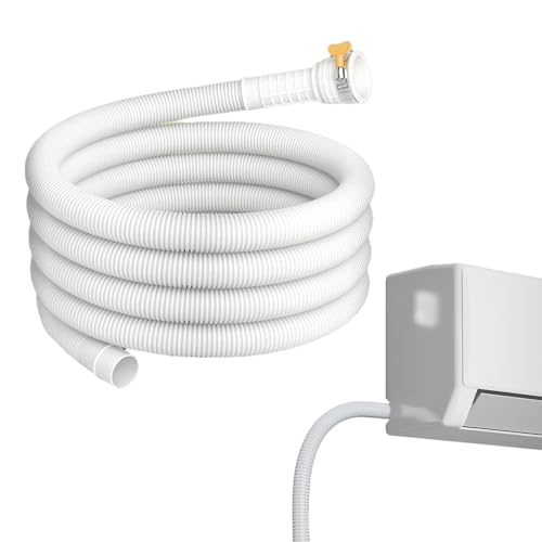 Manguera de Desagüe de Agua para Aire Acondicionado, Tubo de Drenaje para Deshumidificador de 3 m, Tubo Flexible Reforzado con Abrazadera de Goma para Diámetros 2.5 cm Deshumidificador Coche