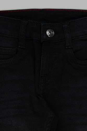 Image of Pantaloons Junior Kids Cotton Stretch Blend Jeans | Slim Fit | Mid Rise Waist | Full Length