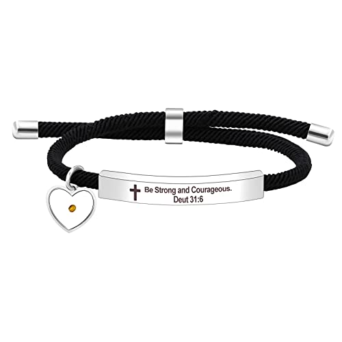 Bracelet Bible en acier et cordon noir pour femme, un bijou religieux chic