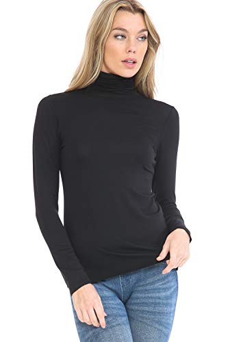 Image of Women's Lightweight Long Sleeve Turtleneck Top Pullover Sweater (S-3XL)