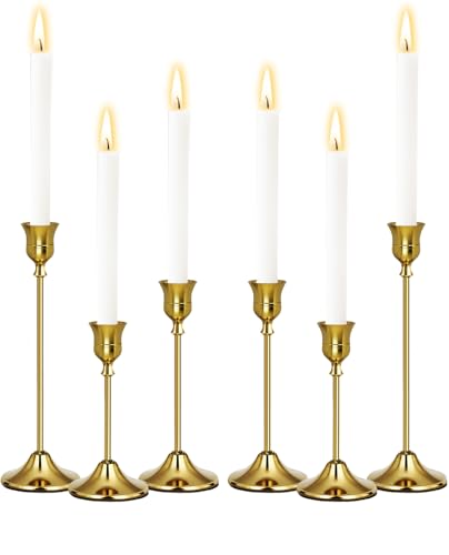 Uzvoxhe Gold Candlestick Holders Set of 6,...