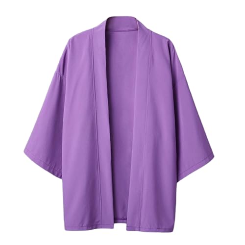 WaiYeeHei Men's Women's Unisex 3/4 Sleeve Kimono Yukata Haori Coat