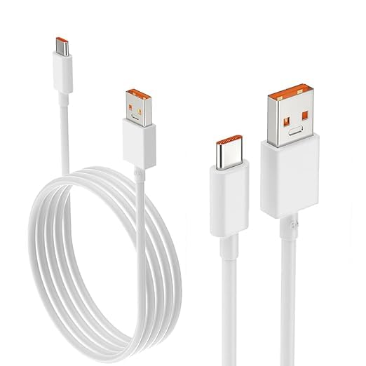USB C Charging Cable, Type C 120W 6A Fast Charging Cord with E-Marker Chip, Nylon Braided High-Speed Data Cable for Laptops, Tablets, Phones, and More – 3.3ft/1M