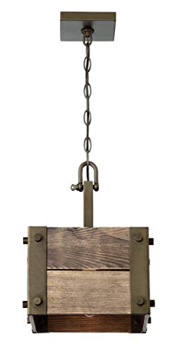 Image of Nuvo 60 /6421 Winchester 1-Light Mini Pendant, Bronze & Aged-Wood Finish