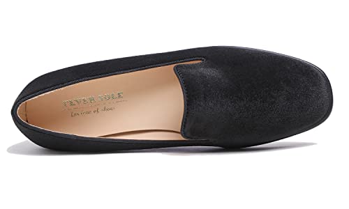 Image of FEVERSOLE Women's Fashion Dress Comfort Low Heel Office Penny Loafer Flats