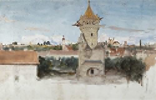 Affiche Mutterturm Hubert Von Herkomer tableau décoration salon toile murale 60x90cm