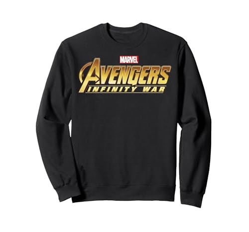Marvel Avengers Infinity War Golden Logo Sweatshirt, Adult Unisex, Black, XX-Large