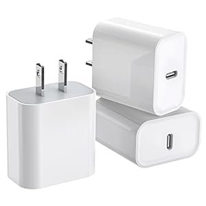 Paquete de 3 bloques de carga para iPhone 16/15, cargador USB C, adaptador de cargador de teléfono, adaptador de cargador rápido rápido de 20 W, suministro de energía tipo C, bloque de carga rápida