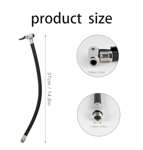 Reifenfüllschlauch, Reifenfüller, Reifenfüller Schlauch, Metall, Gummi, Für Motorräder, Fahrräder und Autos (13MM)