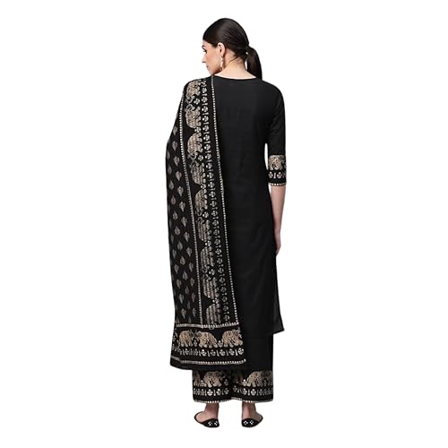 Women's Indian Style Black Kurta Set with Dupatta | Modern Design Black Kurti | Indian Fashion Wear3