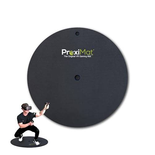 VR Mat - ProxiMat® Classic - Round Anti-Fatigue Mat for Virtual Reality - Play with Both Feet on The Mat - Compatible with Oculus Meta Quest, PlayStation VR, HTC Vive, and More (35 in.)