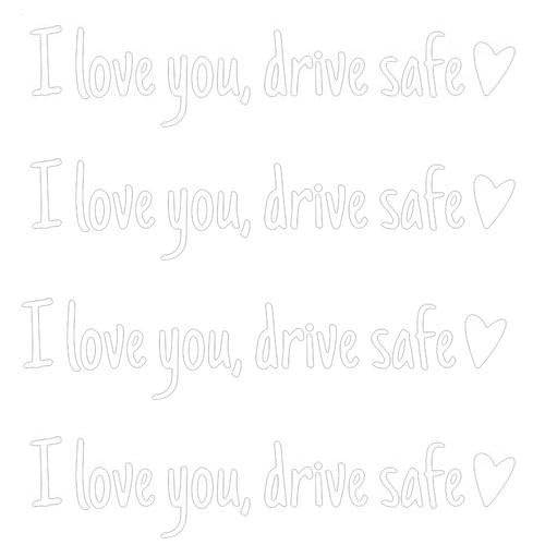 4 calcomanías de espejo con texto en inglés 'I Love You Drive Safe', calcomanías y calcomanías para mujeres y hombres, calcomanías impermeables con letras decorativas para espejo retrovisor de coche