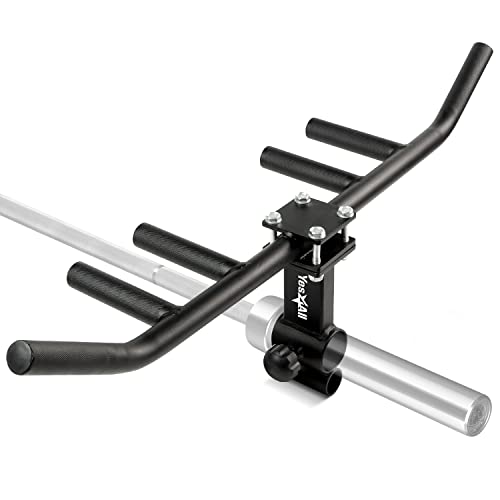 Yes4All Multi-Grip Roeien Landmine Handvat, T Bar LAT, Viking Press past op met bar van 2,5 en 5 cm, stevig ontwerp, eenvoudig te installeren