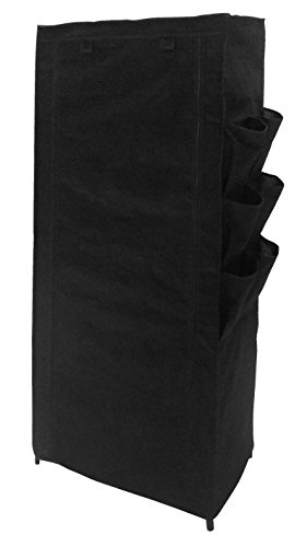 TLW direkt Relaxdays - Scarpiera a 6 Ripiani, 6 Tasche Laterali, 1 cassapanca, 150 x 60 x 30 cm, Colore Nero