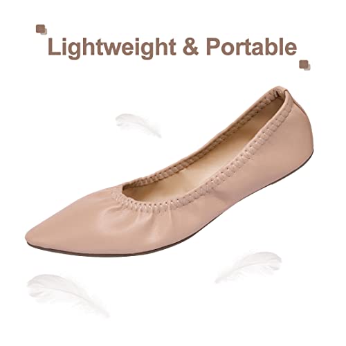 Image of Women's Ballet Flat Slip On Flats - Classic Casual Dress Shoes, Foldable Portable Travel Ballet Walking Shoes