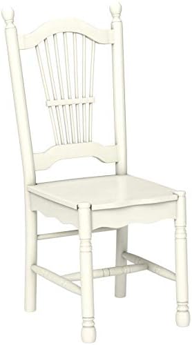 Miniatura 4 de East West Furniture DOC-LWH-W Dover - Sillas de comedor de madera con respaldo de listón, juego de 2, color blanco lino
