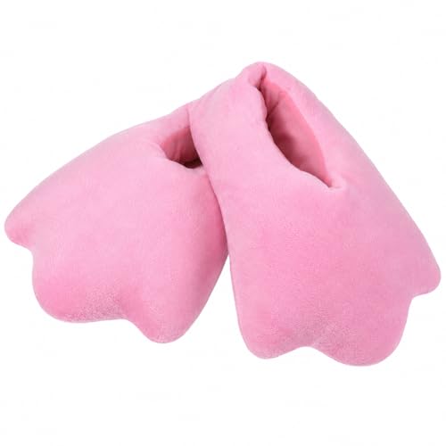 Image of Meanplan Duck Slippers, Winter Feet Slippers Yellow Cartoon Shoes Fluffy Claw Paw Shoes Halloween Party Gift