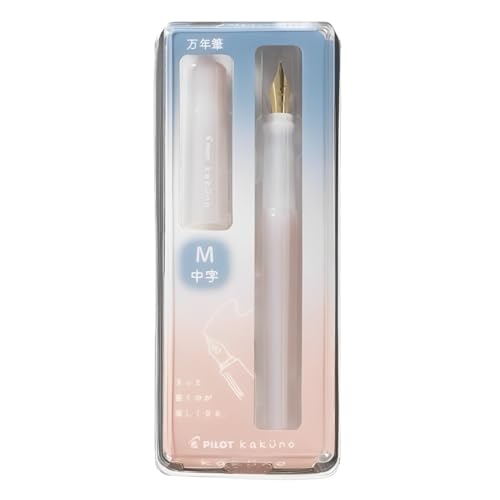 Image of Pilot Kakuno Fountain Pen Madoromi Color Series, Gold (Smiley Face) Medium Nib, Perfect for Beginners and Creative Expression, Ivory, PFKA-1MDIM