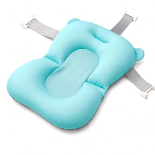 Image of Premium Soft and Safe Baby Bath Cushion for Comfortable Bathing (Blue)