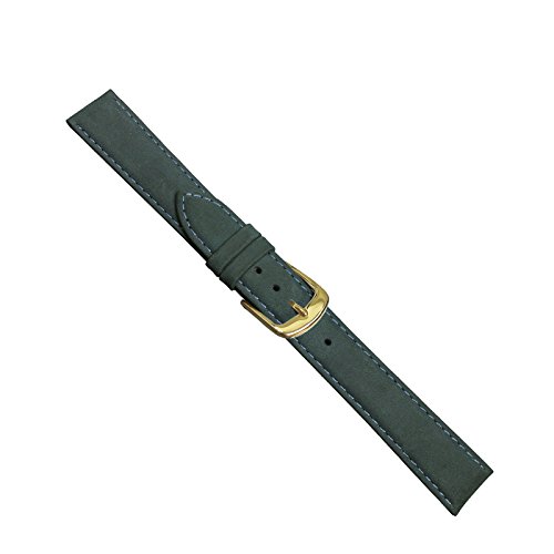 Preisvergleich Produktbild Uhrbanddealer Damen Uhrenarmband 14mm Ersatzband Nubuk Leder Blau matt 078414g