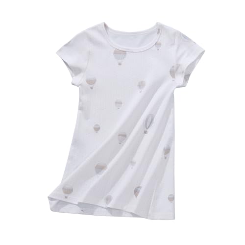 Image of Uobzyaq Girl's Stripes Nightgowns Cotton Sleep Shirts Sleepwear Princess Nightdress