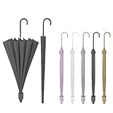 TVVTO 長傘 防水カバー付き ケース付き傘 大きめサイズ 日傘 安全＆おしゃれ 16本骨 晴雨兼用 丈夫 耐久性 防風 防水 ワンタッチ開 女性 台風対応 梅雨対策 男女兼用 向け ギフト 車載傘 濡れない ビジネス 通勤(BLACK)
