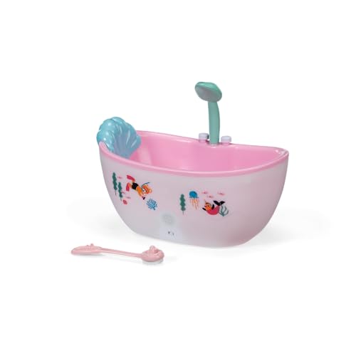 Baby Born Bañera para muñecas con Efecto de luz y Sonido, Cabezal de Ducha electrónico, Juego de Agua Realista, Incluye Cepillo para la Espalda para muñecas