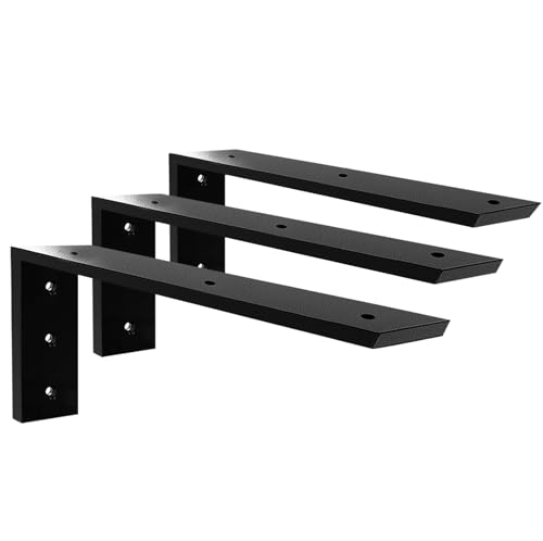 Countertop Support Bracket 20 Inch 3 Pack Countertop Bracket for Granite 3/8' Thick 20'x8'x2.5' Heavy Duty L Brackets Shelf Brackets Metal Corbels for Quartz/Granite/Wood/Concret/ Laminate Countertops