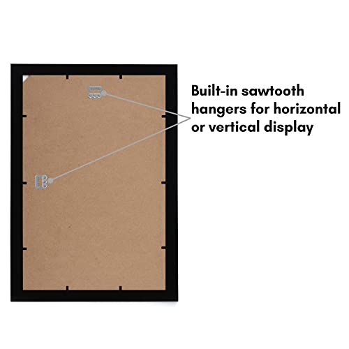Image of Americanflat 11x17 Picture Frame with Shatter-Resistant Glass - Set of 4 - Signature Collection - Gallery-Style Frames Made of Engineered Wood - Picture Frames for Wall Display - Black