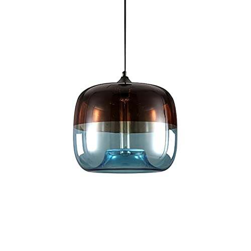 Umhouse Modern Style Glass Pendant Light Fixtures,Amber & Blue Glass Chandelier Ceiling Light For Kitchen Island (Blue) Aplleb-2109 #TOP8