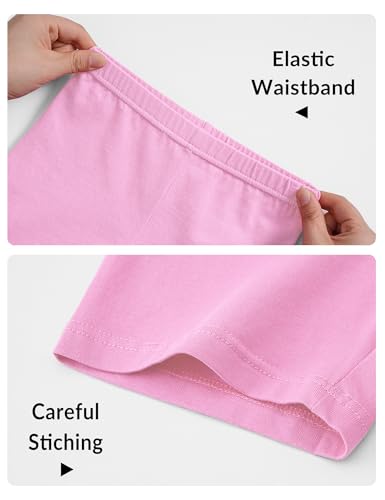 Witwot 6 Pack Baby Girl Bike Shorts Toddler Girls Cotton Dance Short Pants for Kids Solid Athletic Summer Cloth Size 18M-5T4