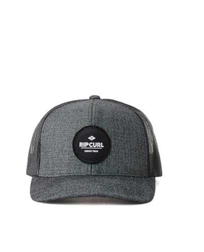 Rip Curl Curve Peak, boné de caminhoneiro estruturado, boné de beisebol de malha snapback para homens, ajustável, Black Marle, Tamanho nica