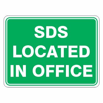 SDS Located in Office Sign Emergency Metal Tin Sign 8 x 12 inch for Industrial & Commercial
