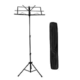 Be Sharpe Music Adjustable Folding Music Stand with a Carry Bag - Black