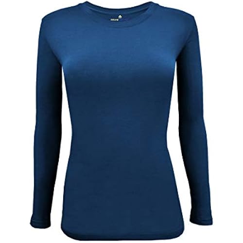 Natural Uniforms Women’s Long Sleeve Underscrub T-Shirt – Cotton Blend Scrub Base Layer for Nurses & Medical Professionals