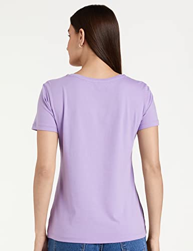Image of Amazon Brand - Symbol Women Cotton Stretch Regular Fit Round Neck Half Sleeve T-Shirt (Available in Plus Sizes)