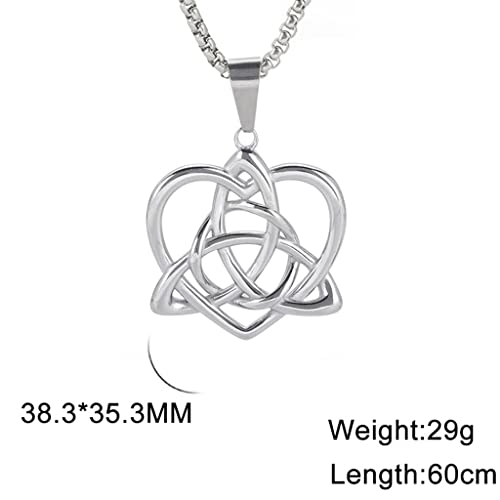 Jude Jewelers Stainless Steel Celtic Knot Heart Shaped Statement Party Holiday Wedding Pendant Necklace3