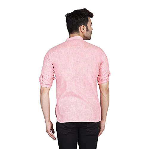 Image of TAHVO Men's Casual Cotton Kurta Shirt, Short Kurta