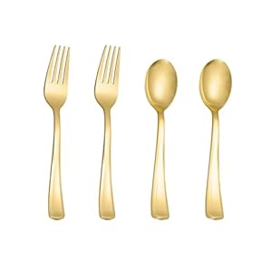 N9R 100PCS Gold Plastic Silverware,...