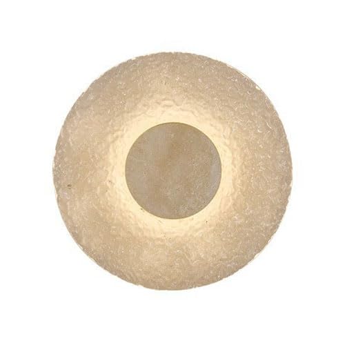 GUOGUOSM 11.8in Natural Stone Wall Sconce, Nordic Style Yellow Travertine Acrylic Wall Light, Hard Wire Connection LED Wall Lamp, Bedroom Entrance Dressing Table Decorative Light Fixtures