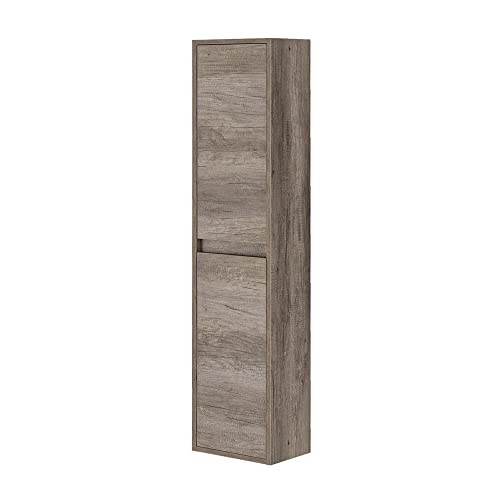 Le dimensioni di L 30 x P 25,5 x H 140 cm permettono di installare il pensile anche in angoli particolarmente ristretti della propria zona da bagno - Realizzato in legno melaminico resistente agli urti e alle abrasioni dalla splendida finitura rovere con venatura naturale