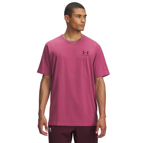 Under Armour Men's Sportstyle Left Chest Short-Sleeve T-Shirt, (659) Fuchsia Dusk / / Dark Maroon, X-Large