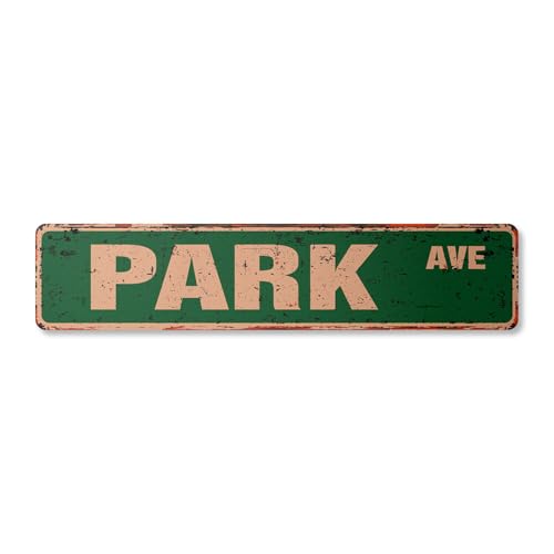 PARK AVE Vintage Straßenschild Metall Kunststoff New York NY Central Park