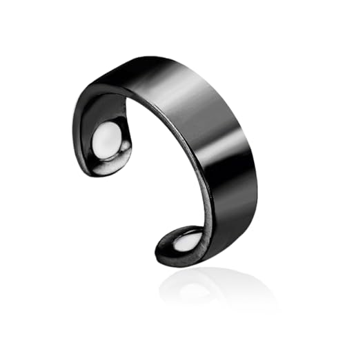 Zecimi Magnetring Silber, 2026 Neu Einfach/Herz/Blätte/Blume Anti Stress Ring mit 2X Stärker Magnetkraft, Offen Verstellbar Vital Ring zur Gewichtsabnahme, Mode Fidget Ring zur Förderung Schlaf